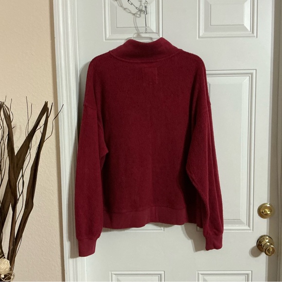 Aerie Maroon Quarter Zip Pullover - Picture 3 of 5